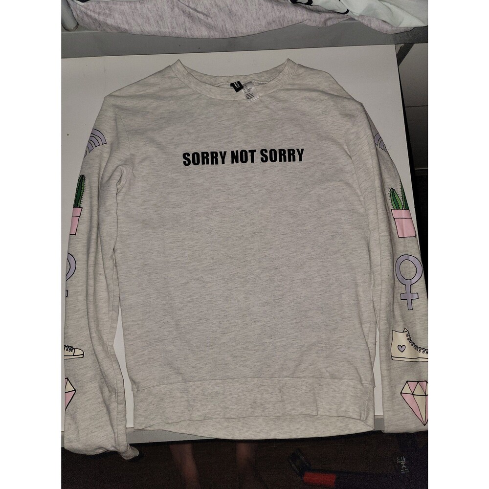 Sorry Not Sorry Gray Long Sleeve H&M